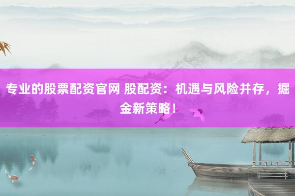 專業(yè)的股票配資官網(wǎng) 股配資：機(jī)遇與風(fēng)險(xiǎn)并存，掘金新策略！